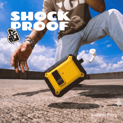 Capa Protetora Nerdcase para AirPods Pro 3, Shockproof Amarelo e Preto