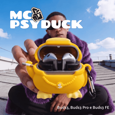 Capa Protetora Nerdcase para Samsung Galaxy Buds 3, Buds 3 Pro, Buds 3 Fe, Mc Psyduck