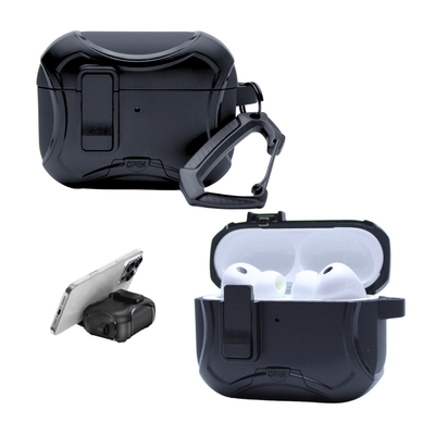 Capa Protetora Airtrek Nerdcase para AirPods Pro 3, Suporte Adaptado, Preto