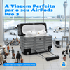 Kit Limpador para Fones e Capa Protetora Compatível com AirPods Pro 3, Formato Mala de Viagem, Cinza