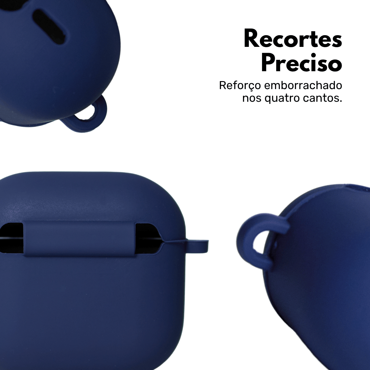 Case Silicone Premium para AirPods 4 Azul Marinho
