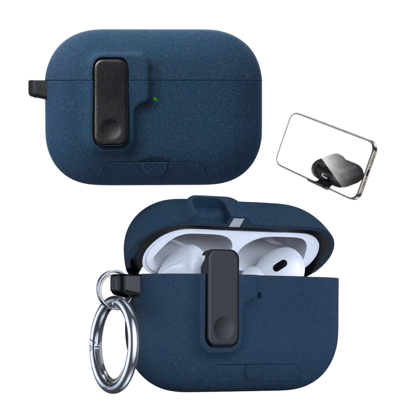 Capa Protetora de Silicone Nerdcase para AirPods Pro 3, Suporte Adaptado, Urban Suede Azul Jeans