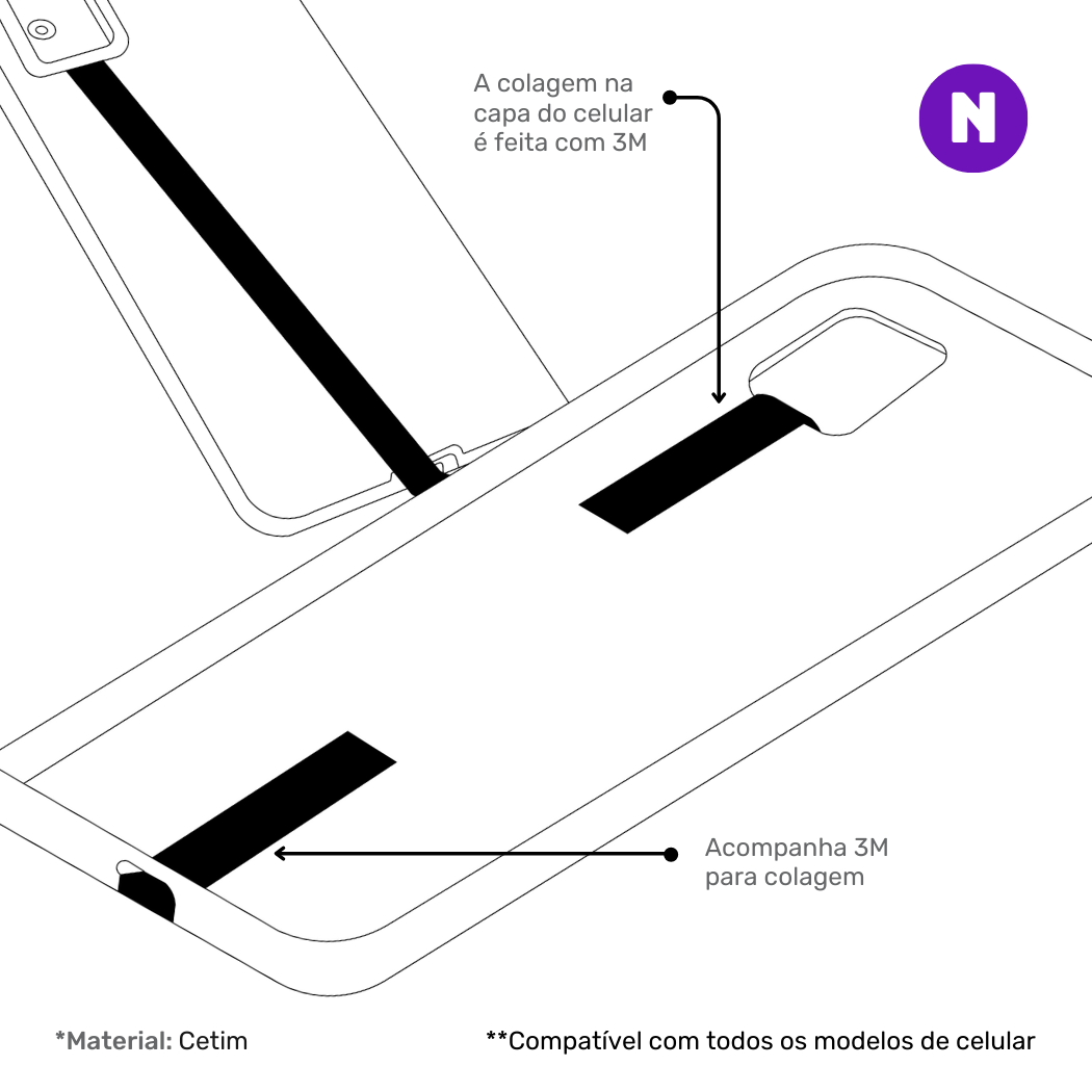 NERDCASE, Fita Salva Celular, Segurança e Estilo, Universal, Bongô