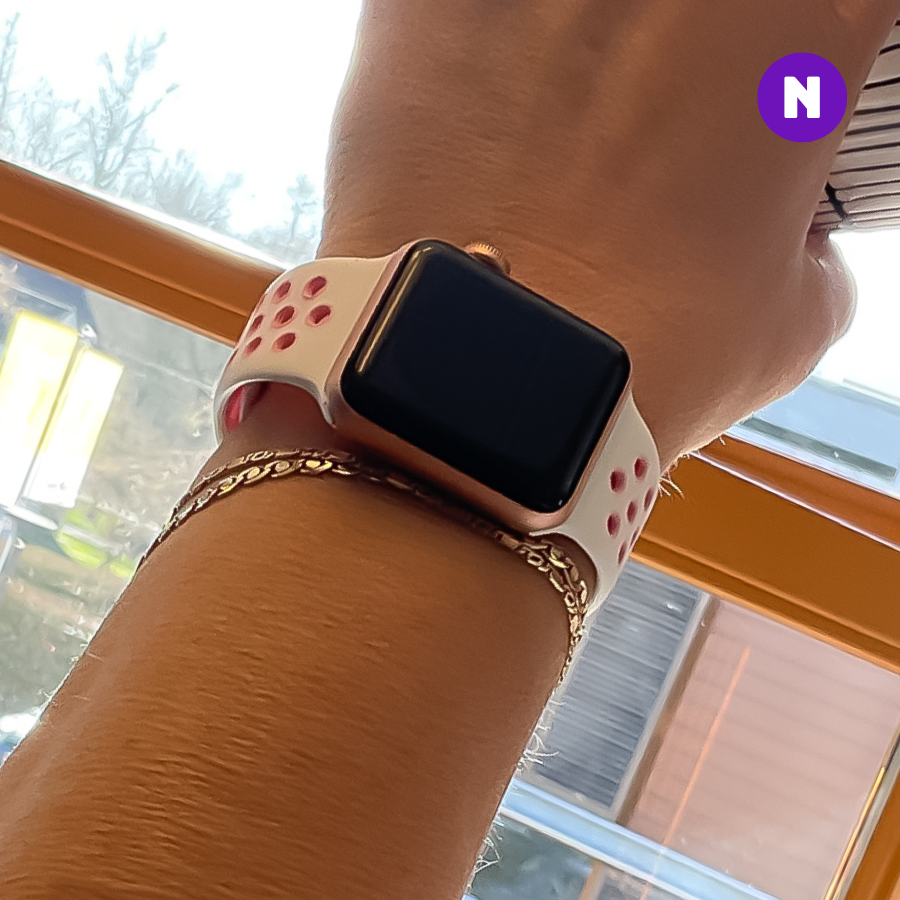 Pulseira 38/40/41mm para Apple Watch, Branco/Rosa