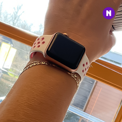 Pulseira 38/40/41mm para Apple Watch, Branco/Rosa
