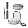 Kit Limpador para Fones e Capa Protetora Nerdcase para Galaxy Buds 2, Core, FE, Live e Pro, Silicone, Verde Transparente