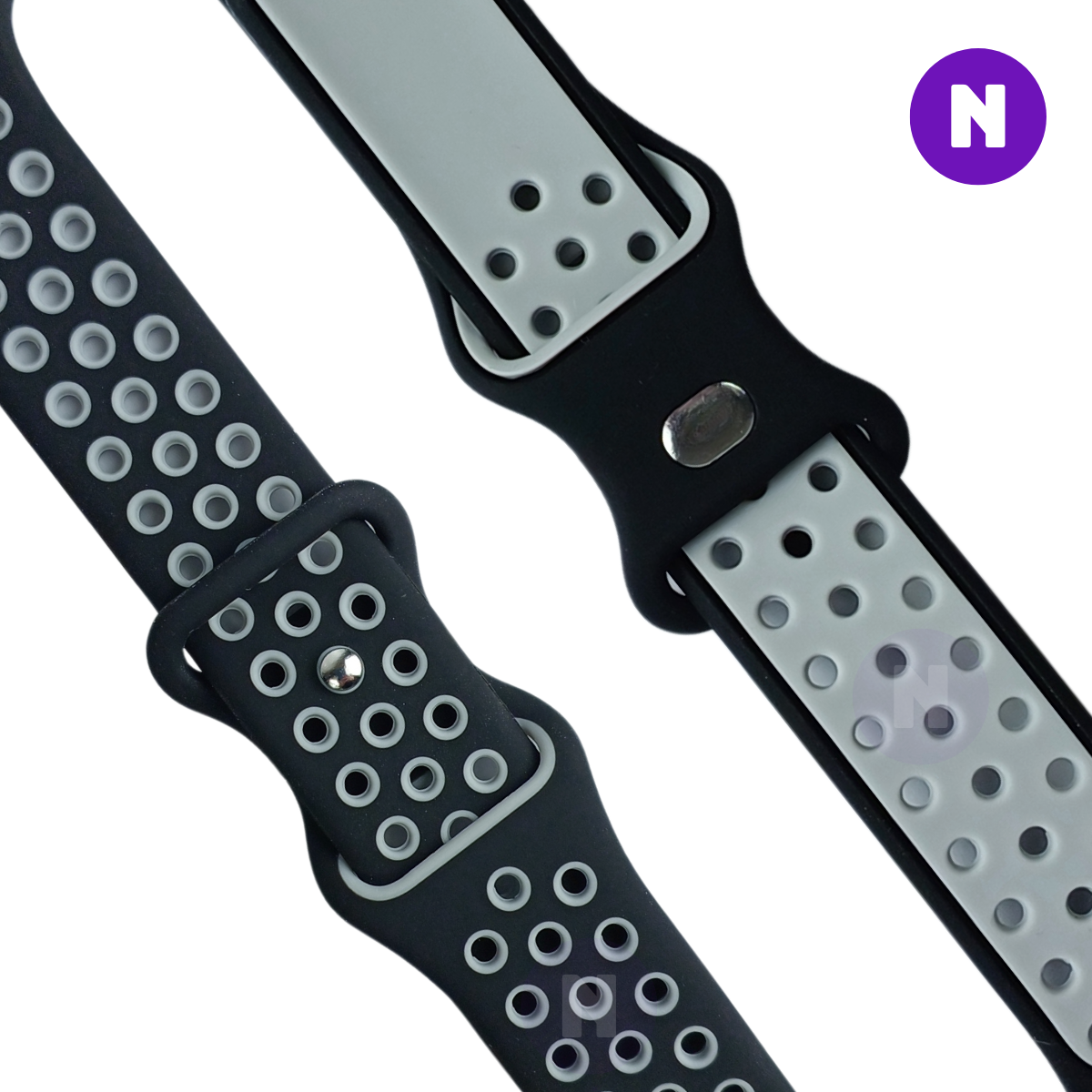 Pulseira 38/40/41mm para Apple Watch, Preto/Cinza