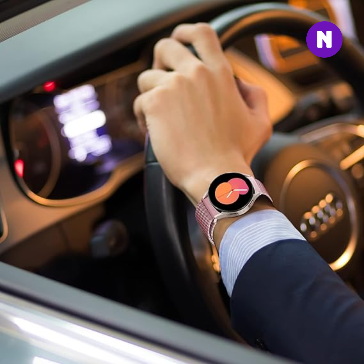 Pulseira 20mm entre Pinos para Samsung Galaxy Watch, Metal, Rosê