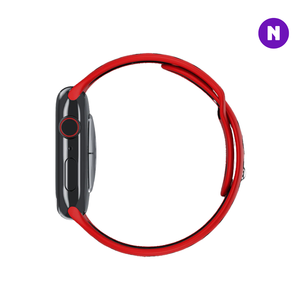 Pulseira 42/44/45/49mm para Apple Watch, Vermelho/Preto