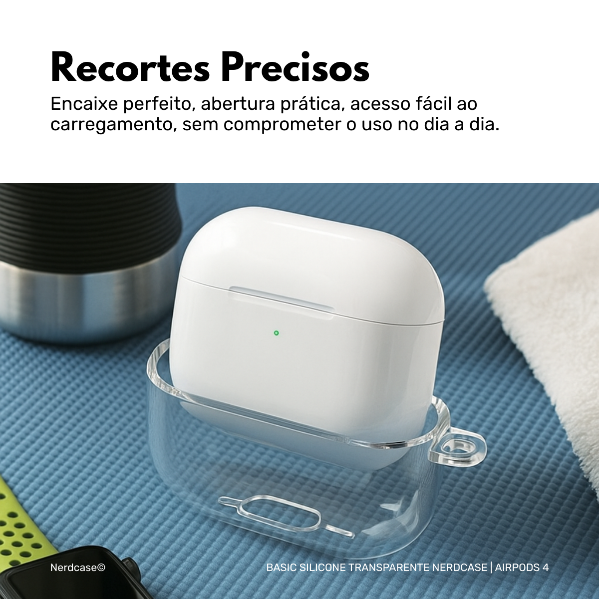 Case Silicone Transparente para AirPods 4