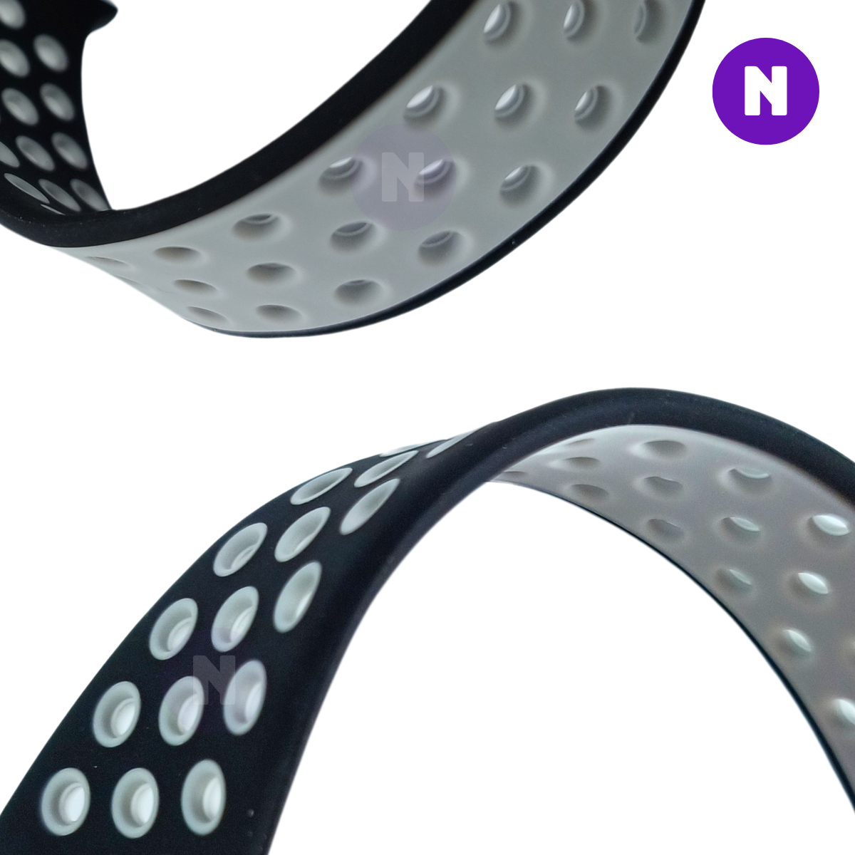 Pulseira 42/44/45/49mm para Apple Watch, Preto/Cinza