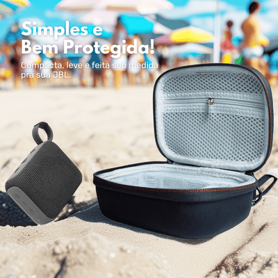 Case Protetora Nerdcase Compatível com JBL Go 2, 3, 4 com Proteção Antichoque, Preto