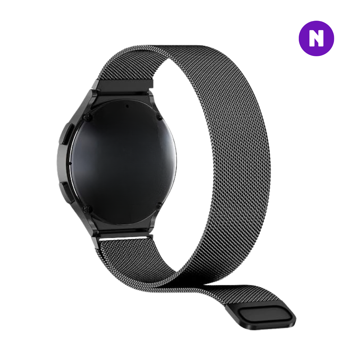 Pulseira 20mm entre Pinos para Samsung Galaxy Watch, Metal, Preto