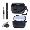 Kit Limpador para Fones e Capa Protetora Airtrek Nerdcase para AirPods Pro 3, Suporte Adaptado, Preto
