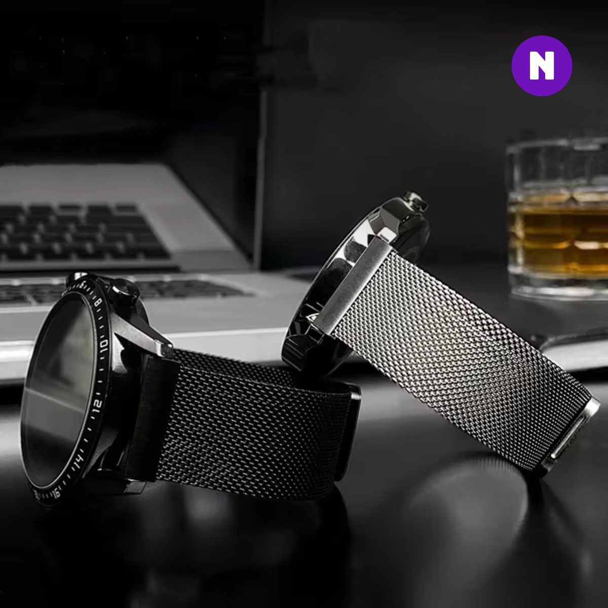 Pulseira 20mm entre Pinos para Samsung Galaxy Watch, Metal, Prata