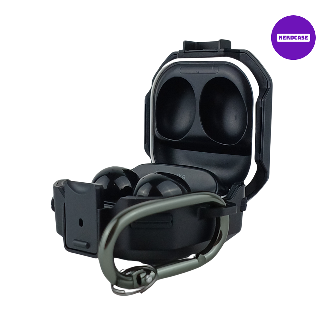 Capa Protetora Resistente Nerdcase com Caneta de Limpeza para fones, Compatível com Samsung Galaxy Buds 2, FE, Pro, Live