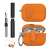 Kit Limpador para Fones e Capa Protetora de Silicone Nerdcase para AirPods Pro 3, Urban Suede Laranja