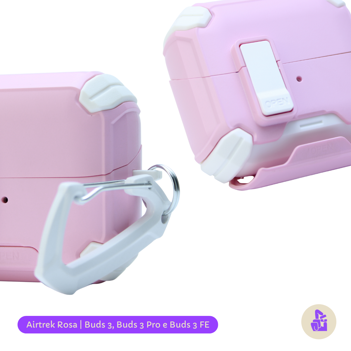 Kit Limpador para Fones e Capa Protetora Airtrek Nerdcase para Galaxy Buds 3, Buds Pro 3, Buds3 FE, Suporte Adaptado, Ro