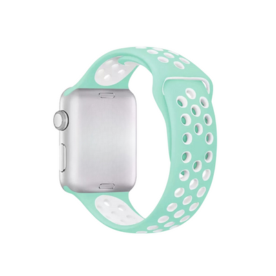 Pulseira 42/44/45/49mm para Apple Watch, Verde Água/Branco
