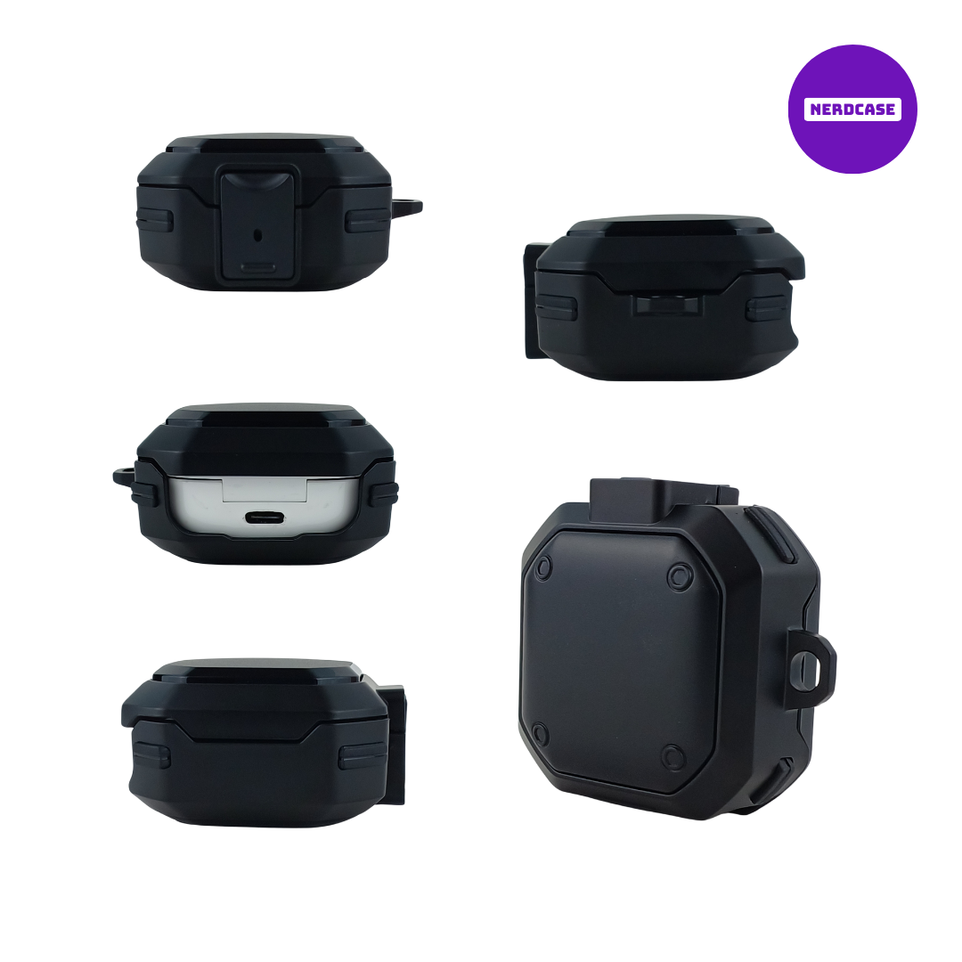 Capa Protetora Resistente Nerdcase com Caneta de Limpeza para fones, Compatível com Samsung Galaxy Buds 2, FE, Pro, Live