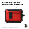 Kit Limpador para Fones e Capa Protetora Nerdcase para AirPods Pro 3, Shockproof Vermelho e Preto