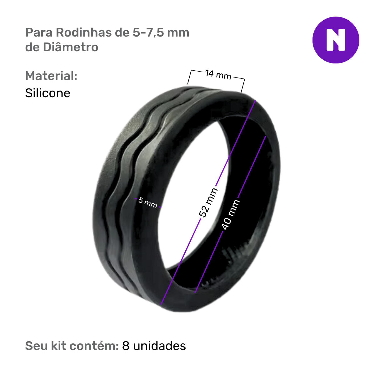 NERDCASE, Capa Protetora para Rodinhas de Mala, Antiderrapante, Jogo com 8 Unidades