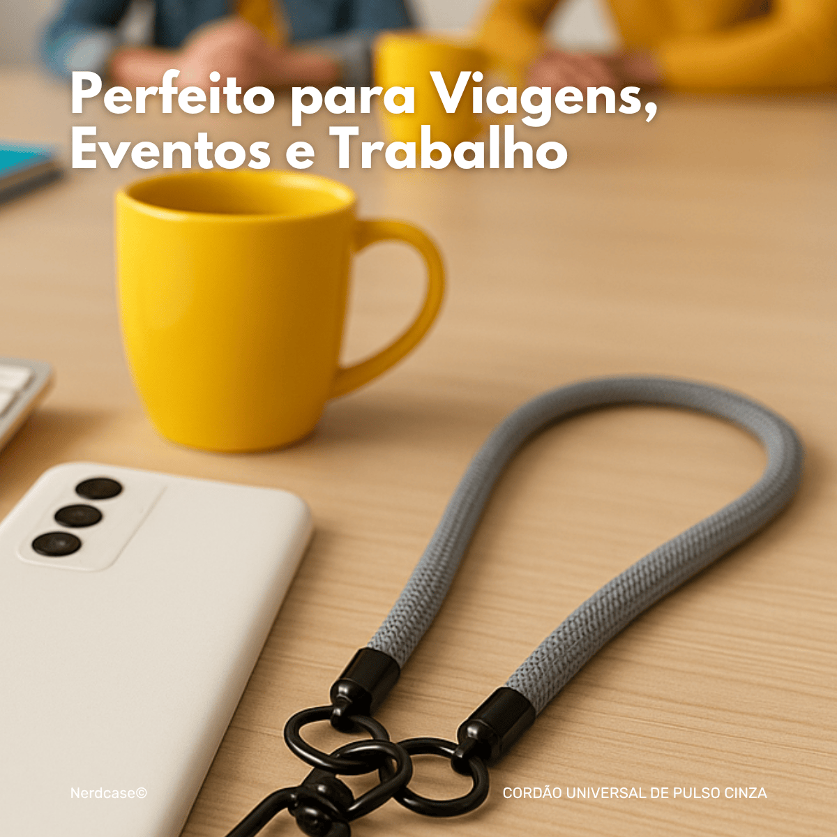 Cordão Universal Nerdcase de Pulso para Celular, Cinza