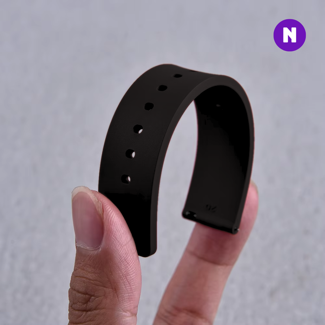 Pulseira 20mm entre Pinos para Samsung Galaxy Watch, Silicone, Preto