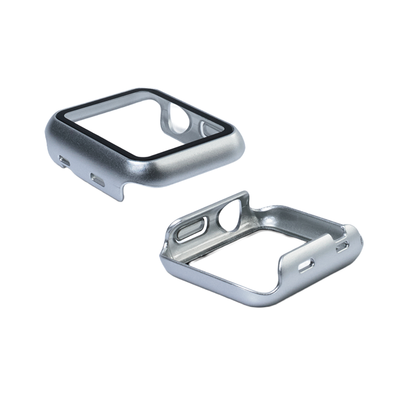 Capa com Película de Vidro Nerdcase Compatível com Apple Watch 38mm, Prata Cromada