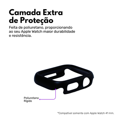 Capa Moldura Protetora Nerdcase, Compatível com Apple Watch 41mm, Sem Vidro, Preta