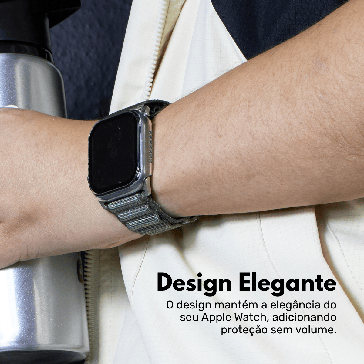 Capa com Película de Vidro Nerdcase Compatível com Apple Watch Ultra 49mm, Transparente