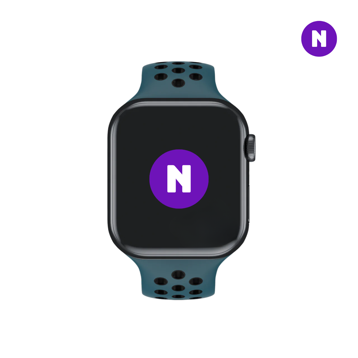 Pulseira 42/44/45/49mm para Apple Watch, Azul Petróleo/Preto