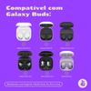 Kit Limpador para fones e Capa Nerdcase para Galaxy Buds FE, Core, 2, Pro e Live, Suporte, Resistente Transparente