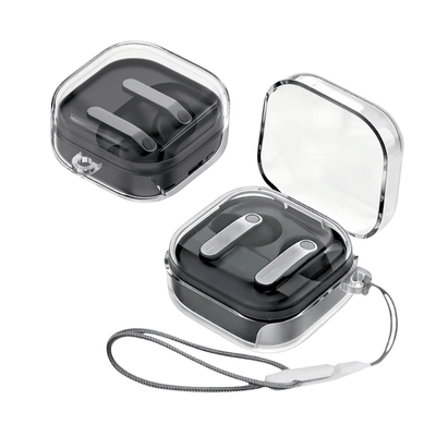 Capa Protetora Nerdcase para Samsung Galaxy Buds 4, Buds 4 Pro, Silicone, Transparente com Cordão