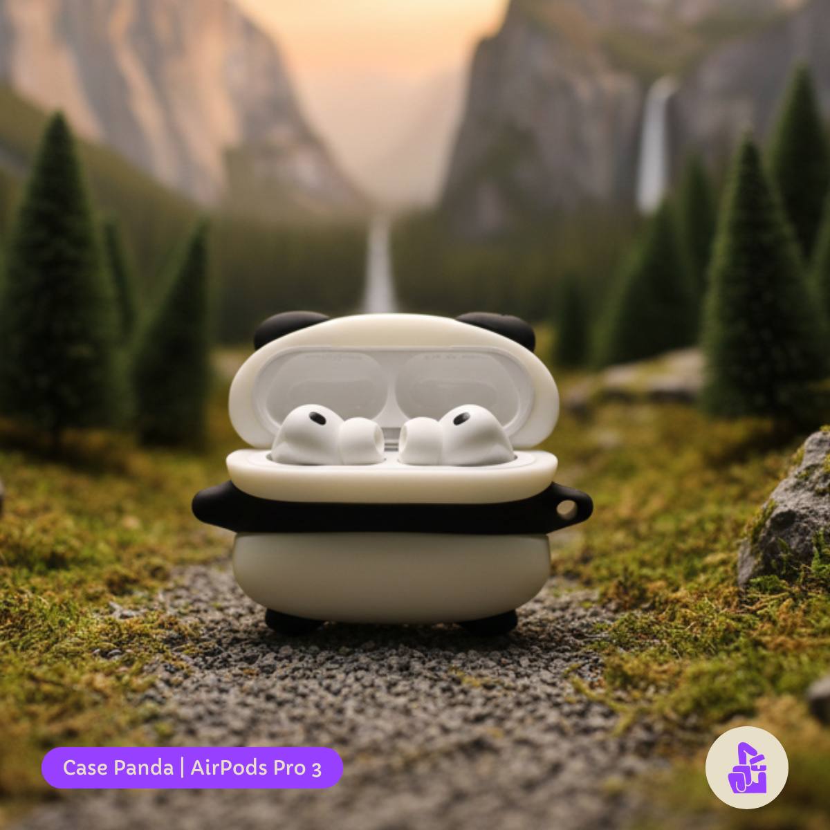Kit Limpador para Fones e Capa Protetora Nerdcase para AirPods Pro 3, Panda