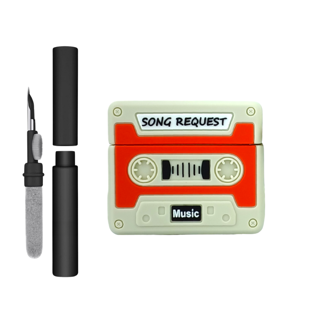 Kit Limpador e Capa Fita Cassete para AirPods 4