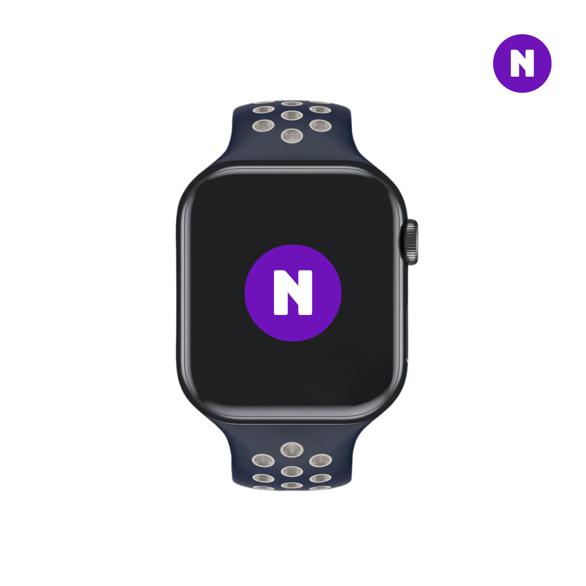 Pulseira 42/44/45/49mm para Apple Watch, Azul Marinho/Branco