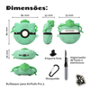 Kit Limpador para Fone e Capa Protetora Nerdcase para AirPods Pro 3, Silicone, Pokémon Bulbassauro