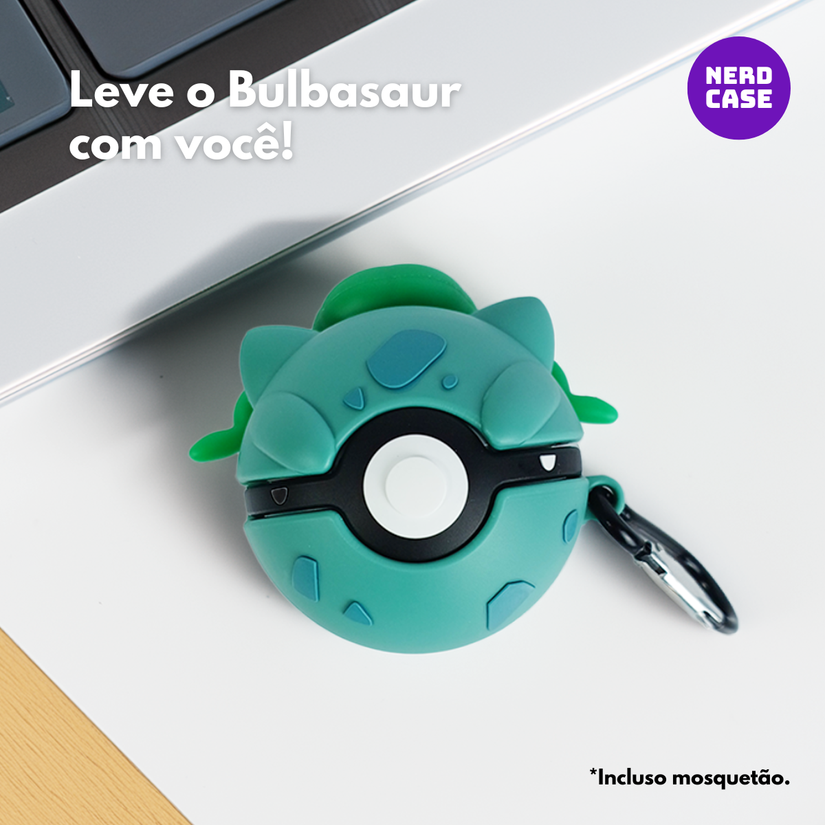 Case Pokebola Bulbasaur para Samsung Buds