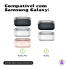 Kit Limpador para Fones e Capa Protetora Glass Nerdcase para Samsung Galaxy Buds 4, Preta e Transparente, Com Suporte Ad