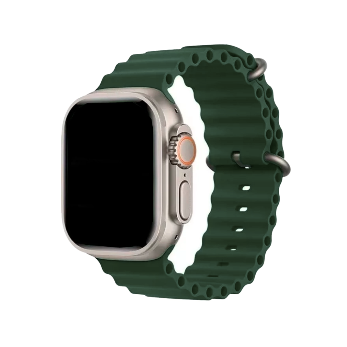 NERDCASE, Pulseira Ocean de Silicone, Compatível com Apple Watch 1-9, 42/44/45/49mm, Verde