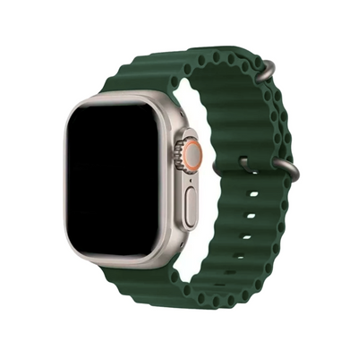 NERDCASE, Pulseira Ocean de Silicone, Compatível com Apple Watch 1-9, 42/44/45/49mm, Verde