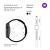Pulseira 38/40/41mm para Apple Watch, Preto/Cinza