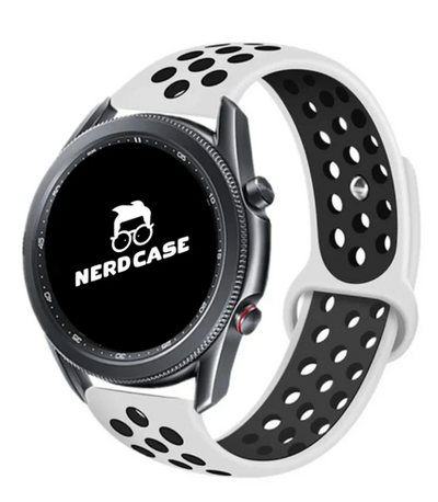 Pulseira 20mm entre Pinos para Samsung Galaxy Watch, Branco/Preto