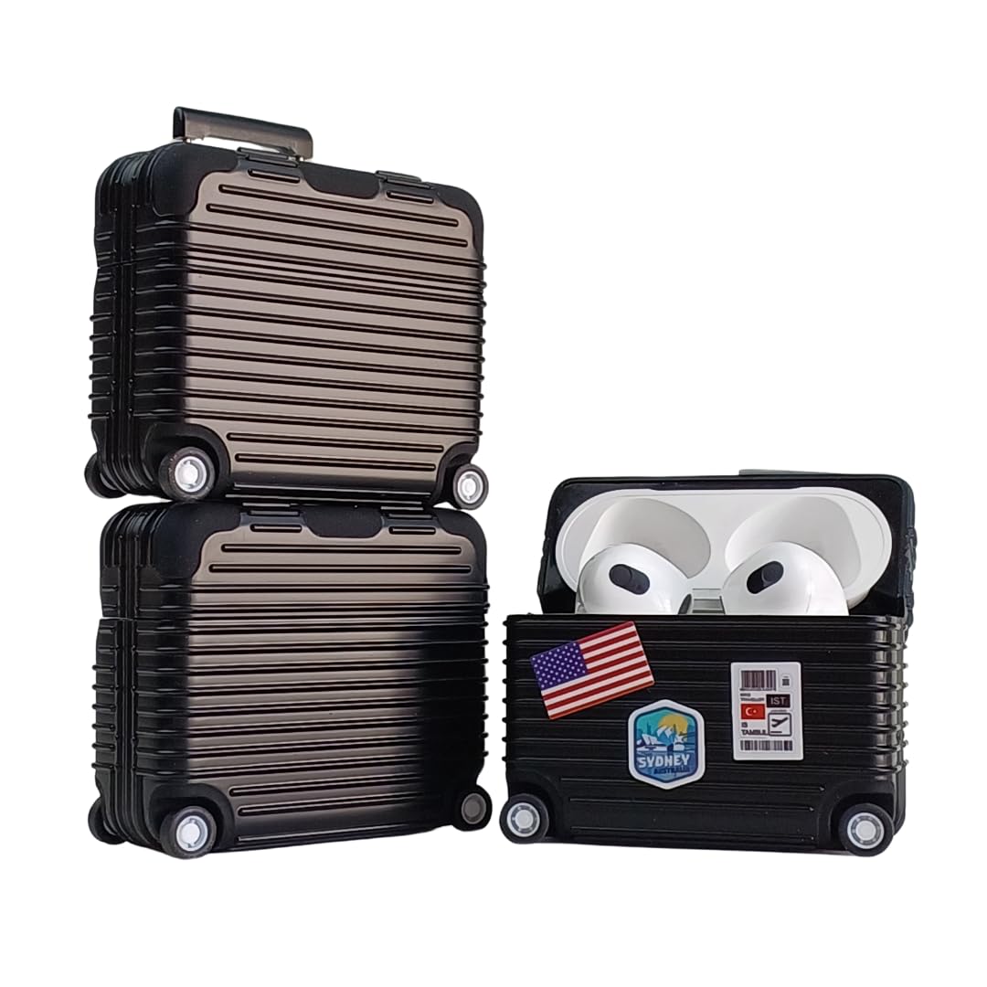 Case Mala Viagem + Adesivos Compatível com AirPods 3