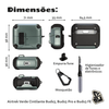 Kit Limpador para Fone e Capa Protetora Nerdcase para Galaxy Buds 3, Buds 3 Pro, Buds3 Fe, Suporte, Airtrek Verde Cintil