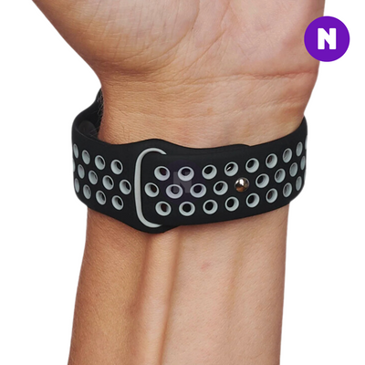 Pulseira 42/44/45/49mm para Apple Watch, Preto/Cinza