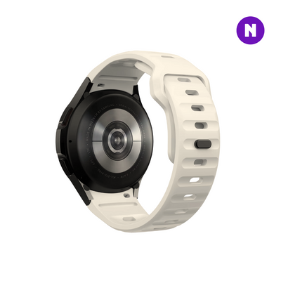 Pulseira 20mm entre Pinos para Samsung Galaxy Watch, Silicone, Bege
