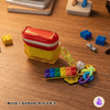 Kit Limpador para Fones e Capa Protetora de Silicone Nerdcase para AirPods Pro 1 e 2, Lego Brick