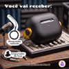 Capa Protetora de Silicone Nerdcase para AirPods Pro 3, Preta com detalhe Amarelo